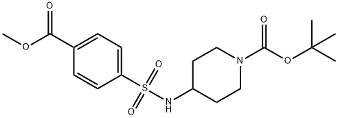 tert-Butyl 4-(4-(methoxycarbonyl)phenylsulfonamido)piperidine-1-carboxylate Struktur