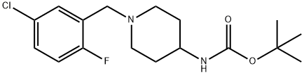 tert-Butyl 1-(5-chloro-2-fluorobenzyl)piperidin-4-ylcarbamate Struktur