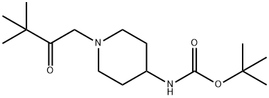 tert-Butyl 1-(3,3-dimethyl-2-oxobutyl)piperidin-4-ylcarbamate Struktur