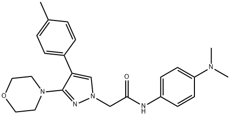 N-[4-(dimethylamino)phenyl]-2-[4-(4-methylphenyl)-3-morpholin-4-ylpyrazol-1-yl]acetamide,1286728-07-1,结构式