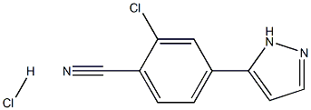 2-氯-4-(1H-吡唑-5-基)苯甲腈盐酸盐 结构式