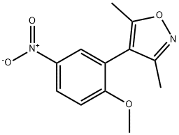 4-(2-methoxy-5-nitrophenyl)-3,5-dimethylisoxazole Struktur