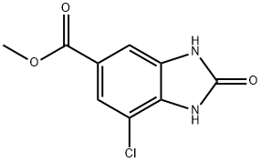 7-Chloro-2-oxo-2,3-dihydro-1H-benzoimidazole-5-carboxylic acid methyl ester, 1301214-59-4, 结构式