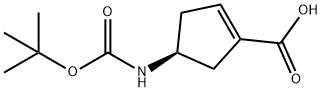(S)-4-((TERT-BUTOXYCARBONYL)AMINO)CYCLOPENT-1-ENECARBOXYLIC ACID, 1312161-65-1, 结构式