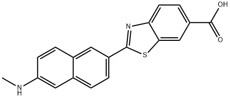 6-Benzothiazolecarboxylic acid, 2-[6-(methylamino)-2-naphthalenyl]- Structure