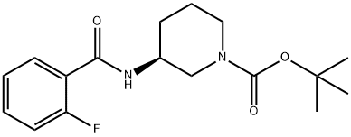 (S)-tert-Butyl 3-[(2-fluorobenzene)carbonylamino]piperidine-1-carboxylate Struktur