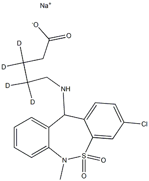 sodium:5-[(3-chloro-6-methyl-5,5-dioxo-11H-benzo[c][2,1]benzothiazepin-11-yl)amino]-3,3,4,4-tetradeuteriopentanoate Structure