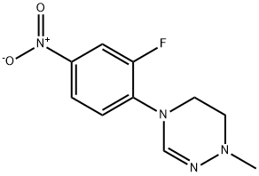 4-(2-fluoro-4-nitrophenyl)-1-methyl-1,4,5,6-tetrahydro-1,2,4-triazine Struktur