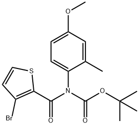 tert-butyl 3-bromothiophene-2-carbonyl(4-methoxy-2-methylphenyl)carbamate Structure