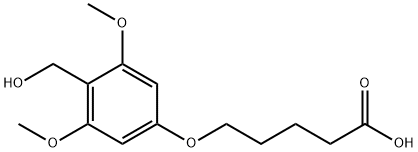 5-(4-HYDROMETHYL-3,5-DIMETHOXYPHENOXY)PENTANOIC ACID, 134020-55-6, 结构式