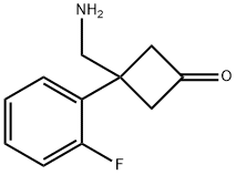 3-(Aminomethyl)-3-(2-fluorophenyl)cyclobutan-1-one Struktur
