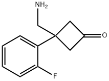 3-(Aminomethyl)-3-(2-fluorophenyl)cyclobutan-1-one Structure