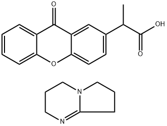 2-(9-Oxoxanthen-2-yl)propionic Acid 1,5-Diazabicyclo[4.3.0]non-5-ene Salt Struktur