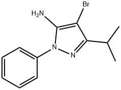 4-BROMO-3-ISOPROPYL-1-PHENYL-1H-PYRAZOL-5-AMINE Struktur