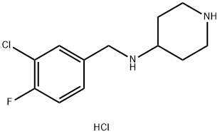 N-(3-Chloro-4-fluorobenzyl)piperidin-4-amine dihydrochloride Struktur