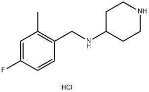 N-(4-Fluoro-2-methylbenzyl)piperidin-4-amine dihydrochloride Struktur