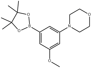 3-甲氧基-5-(4-吗啉基)苯硼酸频哪醇酯, 1351379-27-5, 结构式