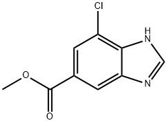 7-Chloro-3H-benzoimidazole-5-carboxylic acid methyl ester, 1354756-15-2, 结构式