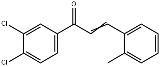 (2E)-1-(3,4-ジクロロフェニル)-3-(2-メチルフェニル)プロプ-2-エン-1-オン 化学構造式