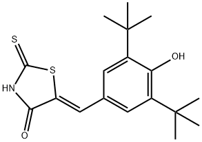 (Z)-5-(3,5-di-tert-butyl-4-hydroxybenzylidene)-2-thioxothiazolidin-4-one Structure