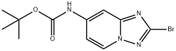 N-(2-ブロモ-[1,2,4]トリアゾロ[1,5-A]ピリジン-7-イル)カルバミン酸TERT-ブチル 化学構造式