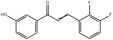 (E)-3-[2,3-bis(fluoranyl)phenyl]-1-(3-hydroxyphenyl)prop-2-en-1-one Structure