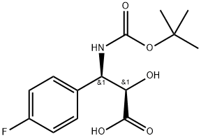 N-(Tert-Butoxy)Carbonyl (2R,3R)-3-Amino-3-(4-fluoro-phenyl)-2-hydroxypropionic acid,1391461-74-7,结构式