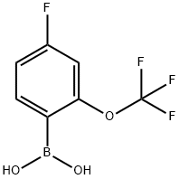 2-(三氟甲氧基)-4-氟苯硼酸,1392087-02-3,结构式
