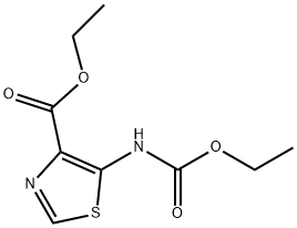 5-((エトキシカルボニル)アミノ)チアゾール-4-カルボン酸エチル 化学構造式
