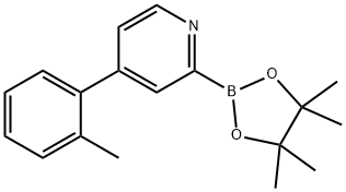 2-(4,4,5,5-tetramethyl-1,3,2-dioxaborolan-2-yl)-4-(o-tolyl)pyridine Structure
