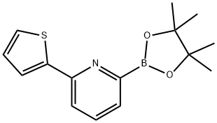 2-(4,4,5,5-tetramethyl-1,3,2-dioxaborolan-2-yl)-6-(thiophen-2-yl)pyridine,1402240-61-2,结构式