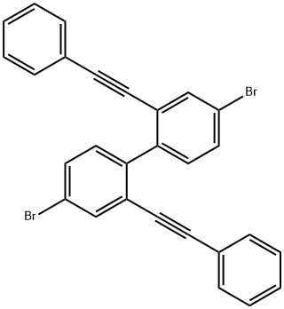 4,4'-二溴-2,2'-(二乙炔基苯)联苯 结构式
