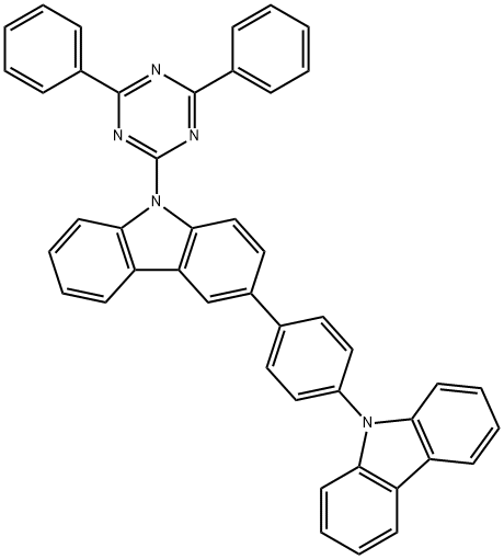 3-(4-(9H-咔唑-9-基)苯基)-9-(4,6-二苯基-1,3,5-三嗪-2-基)-9H-咔唑 结构式