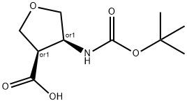 顺式-4-叔丁氧基羰基氨基-四氢-呋喃-3-羧酸, 1414958-20-5, 结构式