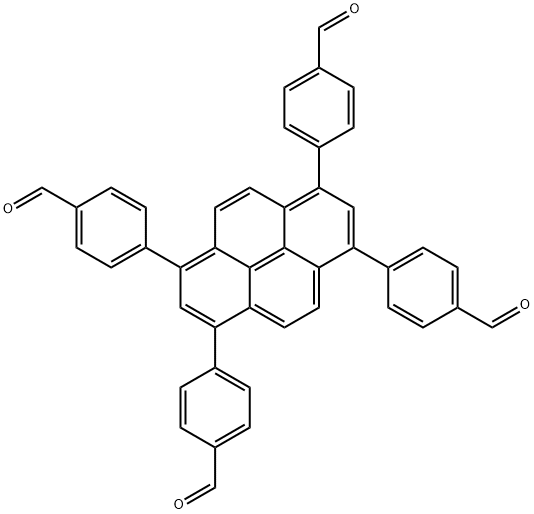 4,4',4'',4'''-(pyrene-1,3,6,8-tetrayl)tetrabenzaldehyde Structure