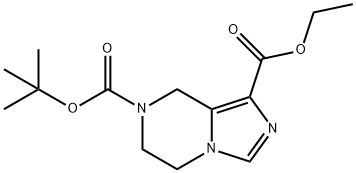 7-叔丁基 1-乙基 5,6-二氢咪唑并[1,5-A]吡嗪-1,7(8H)-二羧酸酯,1416447-72-7,结构式