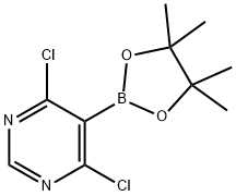 4,6-dichloro-5-(4,4,5,5-tetramethyl-1,3,2-dioxaborolan-2-yl)pyrimidine Structure