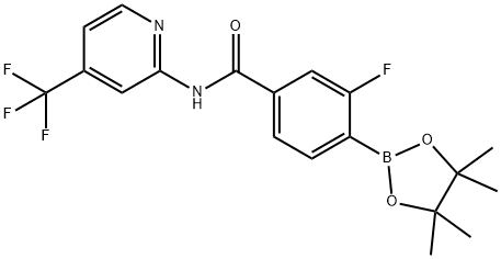 2-氟-4-((4-(三氟甲基)吡啶-2-基)氨基甲酰基)苯硼酸频哪醇酯 结构式