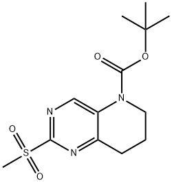 2-Methyl-2-propanyl 2-(methylsulfonyl)-7,8-dihydropyrido[3,2-d]pyrimidine-5(6H)-carboxylate Struktur