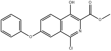 methyl 1-chloro-4-hydroxy-7-phenoxyisoquinoline-3-carboxylate Struktur