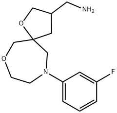 N-(1,7-dioxa-10-azaspiro[4.6]undecan-3-ylmethyl)-3-fluoroaniline Structure