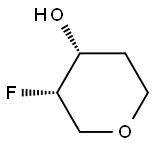 cis-3-fluorooxan-4-ol Struktur