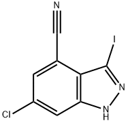 6-chloro-3-iodo-1H-indazole-4-carbonitrile Struktur