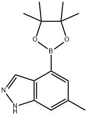 6-メチル-4-(4,4,5,5-テトラメチル-1,3,2-ジオキサボロラン-2-イル)-1H-インダゾール 化学構造式