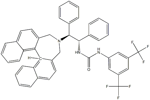 N-[3,5-bis(trifluoromethyl)phenyl]-N'-[(1S,2S)-2-[(11bR)-3,5-dihydro-4H-dinaphth[2,1-c:1',2'-e]azepin-4-yl]-1,2-diphenylethyl]-Urea 化学構造式