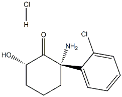 (2S,6S)-2-アミノ-2-(2-クロロフェニル)-6-ヒドロキシシクロヘキサン-1-オン塩酸塩 化学構造式
