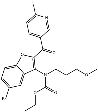 ethyl (5-bromo-2-(6-fluoronicotinoyl)benzofuran-3-yl)(3-methoxypropyl)carbamate Struktur