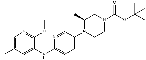 tert-butyl (3S)-4-{6-[(5-chloro-2-methoxypyridin-3-yl)amino]pyridin-3-yl}-3-methylpiperazine-1-carboxylate, 1433854-85-3, 结构式