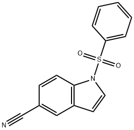 1-benzenesulfonyl-1H-indole-5-carbonitrile 结构式