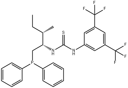 N-[3,5-二(三氟甲基)苯基]-N'-[(1S,2S)-1-[(二苯基膦基)甲基]-2-甲基丁基]硫脲,1443529-65-4,结构式